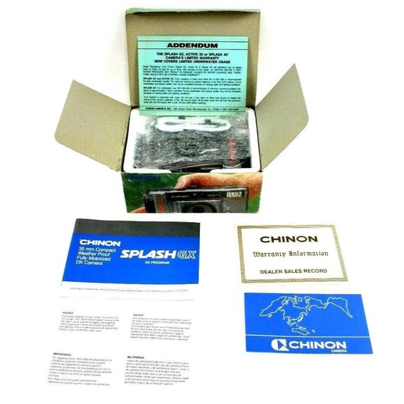 New Chinon Splash GX AF Gray Point & Shoot Weather Proof 35mm Film Camera NOS - Picture 2 of 11